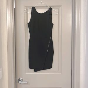 Zara asymmetrical zipper cocktail dress